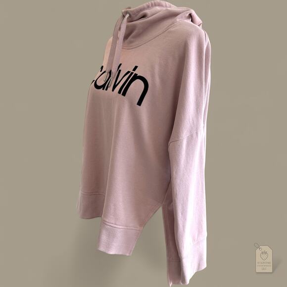Calvin Klein Pink Cowl Neck Sweatshirt Pullover L - Picture 4 of 6